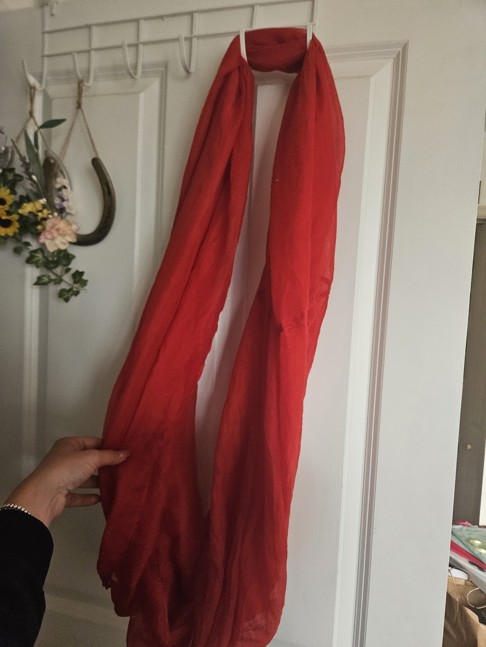 Bright Red Lightweight Scarf
